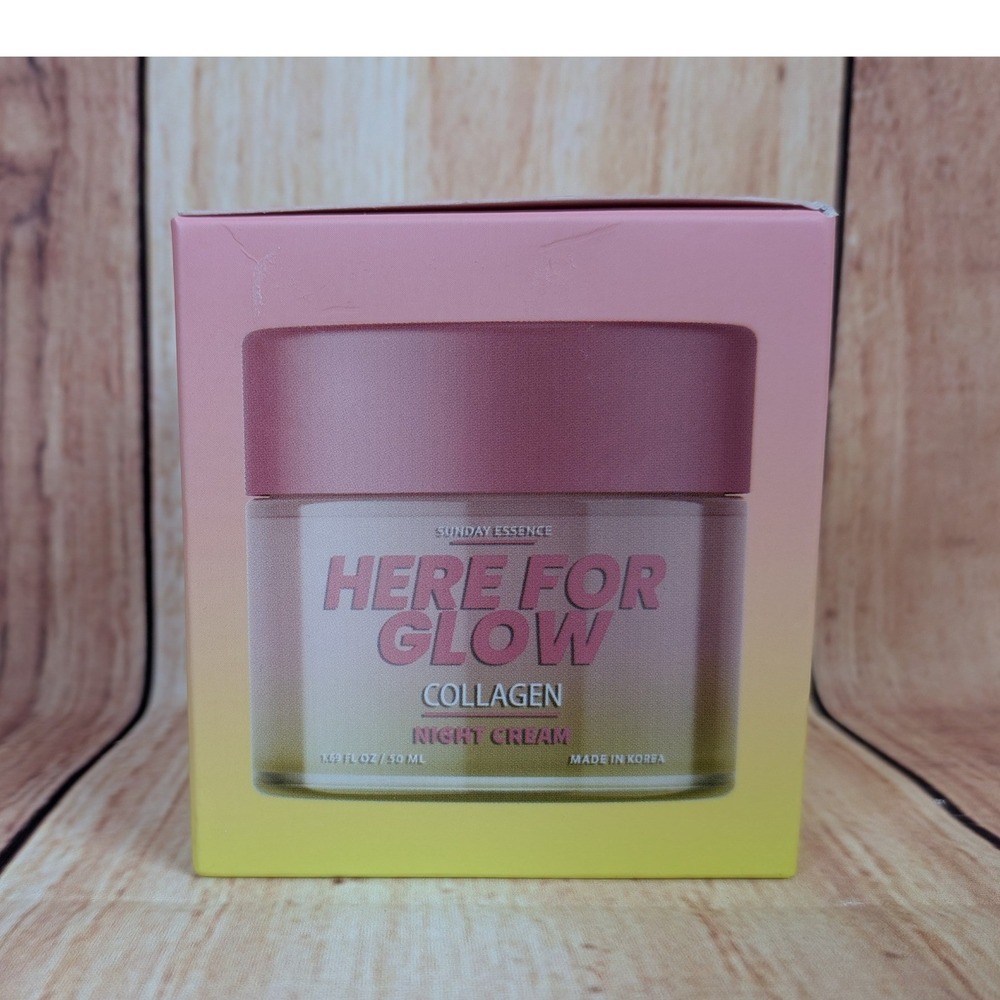 Sunday Essence Here For Glow Collagen Night‎ Cream 1.69 oz 50 ml Made in Korea